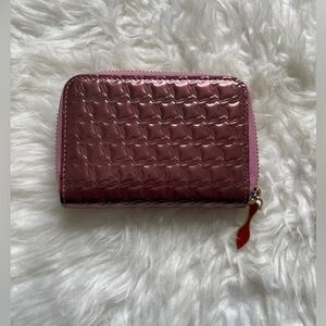 Christian Louboutin Pink Enamel Zippy Wallet
